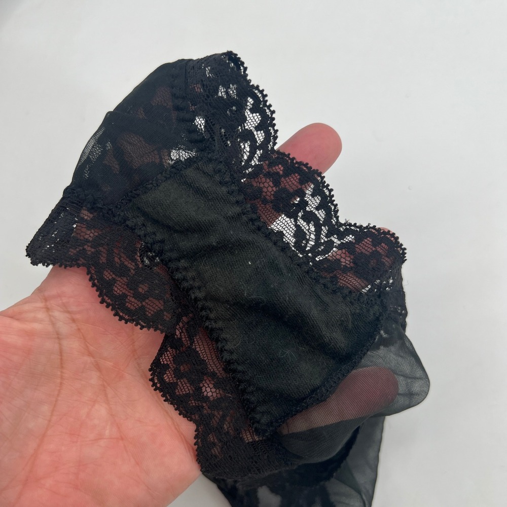 Vintage Glydon's Black Lace Sheer High Leg Panties Made‎ in USA Size S - Picture 6 of 7
